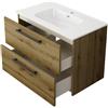 SENSEA Base sospesa Remix 2 cassetti, L80 X P45 X H57.7 cm , rovere rustico