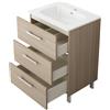 SENSEA Base Remix 3 cassetti, L60 X P45 X H57.7 cm rovere chiaro, con piedini