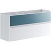 Leroy Merlin Mobile da bagno sospeso sotto lavabo Niwa 2 cassetti ideale per doppia vasca L119.5 x H50 x P45.5cm bianco e blu pacifico cannettato