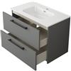 SENSEA Base sospesa Remix 2 cassetti, L80 X P45 X H57.7 cm , grigio cemento