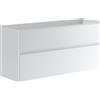 Leroy Merlin Mobile da bagno sospeso sotto lavabo Niwa 2 cassetti ideale per doppia vasca L119.5 x H50 x P45.5cm bianco opaco cannettato
