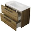 SENSEA Base sospesa Remix 2 cassetti, L80 X P39 X H57.7 cm , rovere rustico