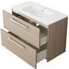 SENSEA Base sospesa Remix 2 cassetti, L80 X P39 X H57.7 cm, rovere chiaro