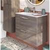 SENSEA Base sospesa Remix 2 cassetti, L60 X P39 XH57.7 cm rovere grigio
