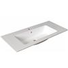 Leroy Merlin Lavabo rettangolare vasca centrale L 100.5 x H 14 x P 46 cm in resina bianco opaco