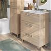 SENSEA Base Remix 3 cassetti, L60 X P39 X H57.7 cm rovere chiaro, con piedini
