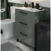SENSEA Base Remix 3 cassetti, L60 X P 39 X H57.7 cm verde, con piedini