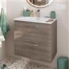 SENSEA Base sospesa Remix 2 cassetti, L60 X P45 X H57.7 cm rovere grigio