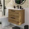 SENSEA Base sospesa Remix 2 cassetti L60 X P39 X H57.7 cm rovere rustico