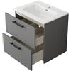 SENSEA Base sospesa Remix 2 cassetti, L60 X P45 X H 57.7 cm grigio cemento