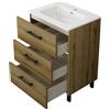 SENSEA Base Remix 3 cassetti, L60 X P45 X H57.7 cm rovere rustico, con piedini