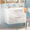 SENSEA Base sospesa Remix 2 cassetti, L80 X P45 X H57.7 cm bianco lucido
