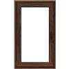ISOXA Finestra in PVC effetto legno noce L 80 x H 140 cm, 1 anta apertura a sinistra