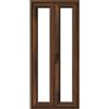 ISOXA Finestra in PVC effetto legno noce L 100 x H 220 cm, 2 ante apertura a destra