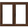 ISOXA Finestra in PVC effetto legno noce L 140 x H 120 cm, 2 ante apertura a destra