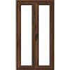 ISOXA Finestra in PVC effetto legno noce L 120 x H 220 cm, 2 ante apertura a destra