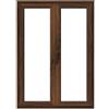 ISOXA Finestra in PVC effetto legno noce L 100 x H 140 cm, 2 ante apertura a destra