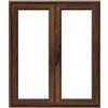 ISOXA Finestra in PVC effetto legno noce L 120 x H 140 cm, 2 ante apertura a destra