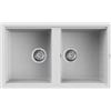 ELLECI Lavello sopratop 2 vasche in quarzo bianco ELLECI L 86 x L 51 cm