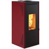 Invicta Stufa a pellet canalizzata INVICTA Talo 11 plus 11.6 KW rossa