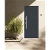 Yale Porta blindata YALE NAOS L 80 x H 210 cm in alluminio grigio 7016 opaco/grigio chiaro, apertura spingere a destra, falso telaio incluso