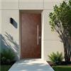 Yale Porta blindata YALE Corten L 90 x H 210 cm in alluminio ruggine/noce, apertura spingere a sinistra, falso telaio incluso