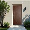 Yale Porta blindata YALE Corten L 90 x H 210 cm in alluminio ruggine/noce, apertura spingere a destra, falso telaio incluso