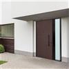 Master Porta blindata MASTER Halo con vetro L 85 x H 210 cm in PVC cioccolato/bianco, apertura spingere a sinistra, falso telaio incluso
