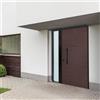 Master Porta blindata MASTER Halo con vetro L 85 x H 210 cm in PVC cioccolato/bianco, apertura spingere a destra, falso telaio incluso