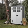 GAROFALO Casetta da giardino in PVC grigio 0.9 x 1.3 m, superficie esterna 1.16 m² e spessore parete 20 mm, con pavimento porta a due ante, GAROFALO GREENY PAGODA EVO S - 100.2P