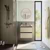 SENSEA Mobile bagno sospeso con lavabo Studio L 60 x H 58 x P 48.1 cm beige cannettato in mdf 2 cassetti per vasca centrale