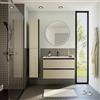 SENSEA Mobile bagno sospeso con lavabo Studio L 90 x H 58 x P 48.1 cm beige cannettato in mdf 2 cassetti per vasca centrale
