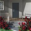 Yale Porta blindata YALE Wall L 80 x H 210 cm in PVC grigio 7016 opaco/bianco, apertura spingere a destra, falso telaio incluso