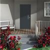 Yale Porta blindata YALE Wall L 80 x H 210 cm in PVC grigio 7016 opaco/bianco, apertura spingere a sinistra, falso telaio incluso