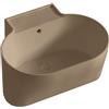 COLAVENE Lavabo da appoggio Tino COLAVENE ovale in ceramica con strofinatoio integratoL 60 x H 35 x P 50 cm tortora opaco piletta non inclusa