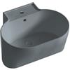 COLAVENE Lavabo da appoggio Tino COLAVENE ovale in ceramica L 60 x H 35 x P 50 cm grigio opaco piletta non inclusa, con foro