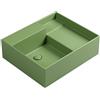 COLAVENE Lavabo da appoggio Nobu COLAVENE senza foro rettangolare in ceramica L 60 x H 21 x P 50 cm verde opaco piletta non inclusa