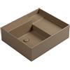 COLAVENE Lavabo da appoggio Nobu COLAVENE senza foro rettangolare in ceramica L 60 x H 21 x P 50 cm tortora opaco piletta non inclusa