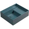 COLAVENE Lavabo da appoggio Nobu COLAVENE senza foro rettangolare in ceramica L 60 x H 21 x P 50 cm petrolio opaco piletta non inclusa