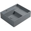 COLAVENE Lavabo da appoggio Nobu COLAVENE con foro rettangolare in ceramica L 60 x H 21 x P 50 cm grigio opaco piletta non inclusa