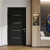 DOLCETTI Porta d'ingresso DOLCETTI in PVC pannello bugnato mod.172 L 80 x H 210 cm in PVC antracite, apertura spingere a sinistra, falso telaio non incluso