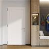 DOLCETTI Porta d'ingresso DOLCETTI in Pvc con pannello liscio L 80 x H 210 cm in PVC bianco/frassino bianco, apertura spingere a sinistra, falso telaio non incluso