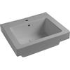 COLAVENE Lavabo a incasso e d'appoggio rettangolare vasca centrale Alaqua L 60 x H 25 x P 21 cm in ceramica beige opaco