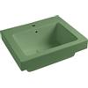 COLAVENE Lavabo a incasso e d'appoggio rettangolare vasca centrale Alaqua L 60 x H 25 x P 21 cm in ceramica verde opaco