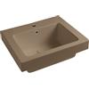 COLAVENE Lavabo a incasso e d'appoggio rettangolare vasca centrale Alaqua L 60 x H 25 x P 21 cm in ceramica marrone opaco