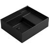 COLAVENE Lavabo da appoggio Nobu COLAVENE senza foro rettangolare in ceramica L 60 x H 21 x P 50 cm nero opaco piletta non inclusa