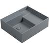 COLAVENE Lavabo da appoggio Nobu COLAVENE senza foro rettangolare in ceramica L 60 x H 21 x P 50 cm grigio opaco piletta non inclusa