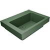 COLAVENE Lavabo a incasso e d'appoggio rettangolare vasca centrale Alaqua L 70 x H 25 x P 21 cm in ceramica verde opaco