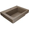 COLAVENE Lavabo a incasso e d'appoggio rettangolare vasca centrale Alaqua L 70 x H 25 x P 21 cm in ceramica marrone opaco