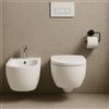 KERASAN Coppia sanitari distanziato scarico a pavimento e a parete KERASAN Remix bianco lucido WC: P 51 x L 36.5 x H 36.5 cm, bidet: P 50.05 x L 36 x H 31.5 cm